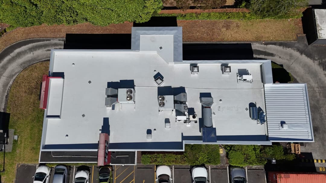 Same roof after repair - professionally restored