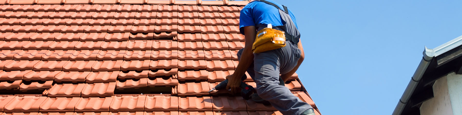 Image showing person working on roof